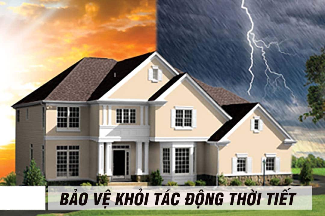 Sơn nhà giúp bảo vệ ngôi nhà khỏi tác động của thời tiết