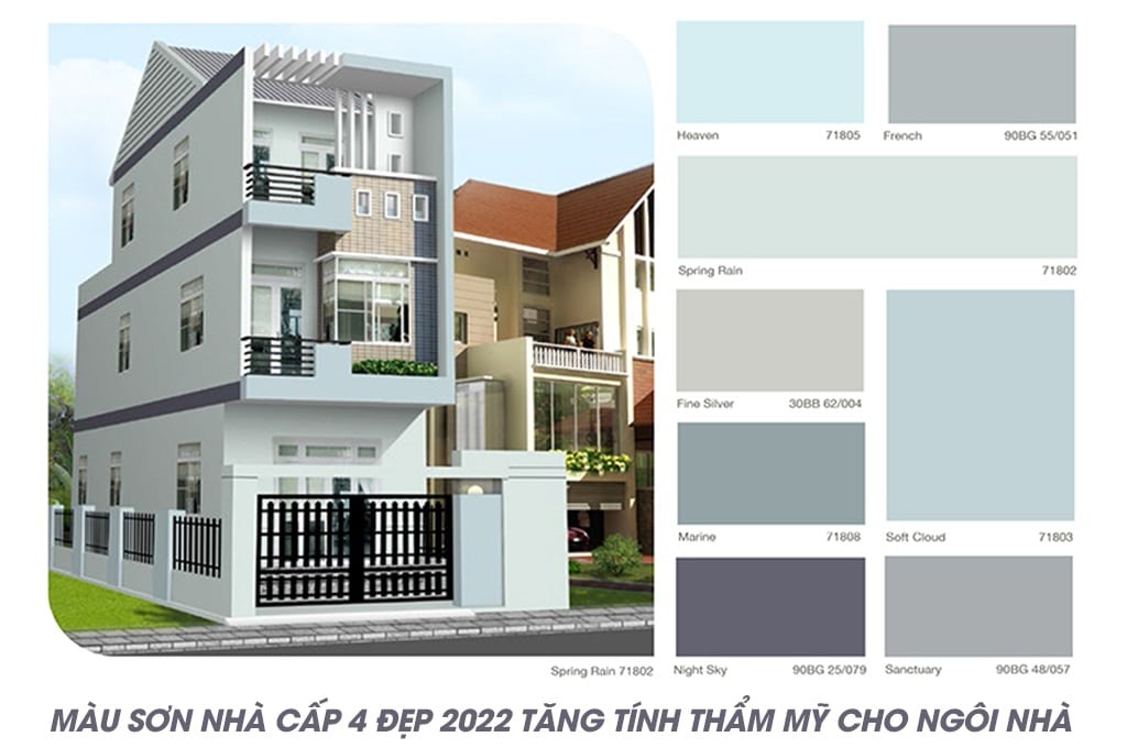  Màu sơn nhà cấp 4 đẹp 2022 tăng tính thẩm mỹ cho ngôi nhà