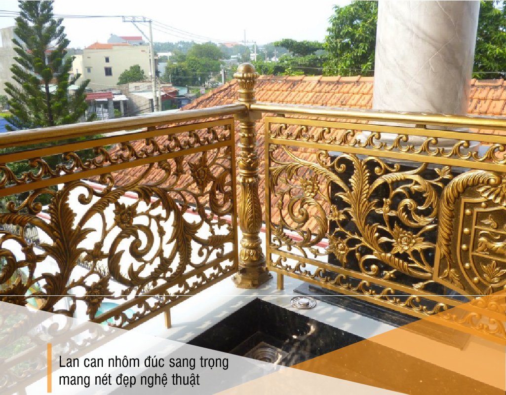 Mẫu lan can nhôm đúc sang trọng