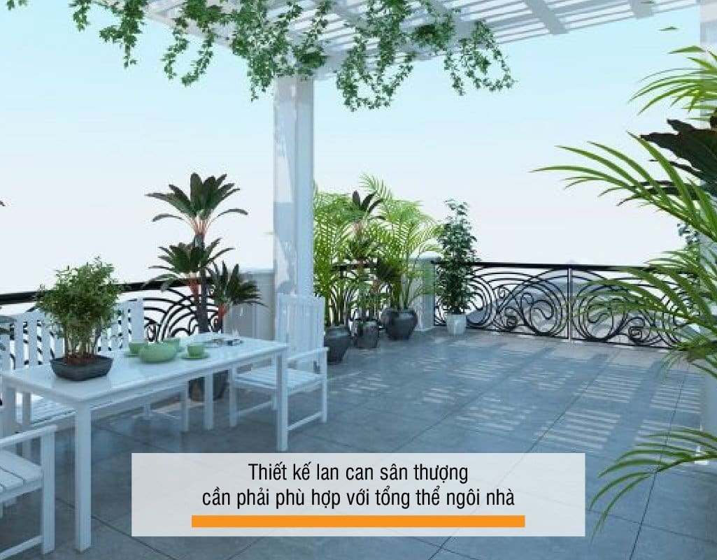Lan can sân thượng có nhiều ưu điểm khác nhau