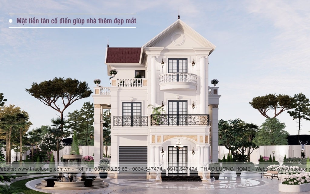 Phong cách tân cổ điển giúp mặt tiền nhà thêm đẹp mắt