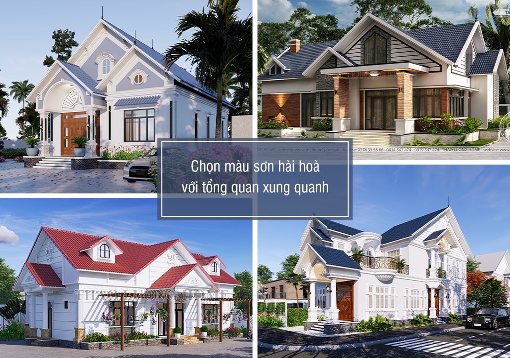 Chọn màu sơn phù hợp với tổng quan xung quanh tạo cảm giác hài hòa, dễ chịu