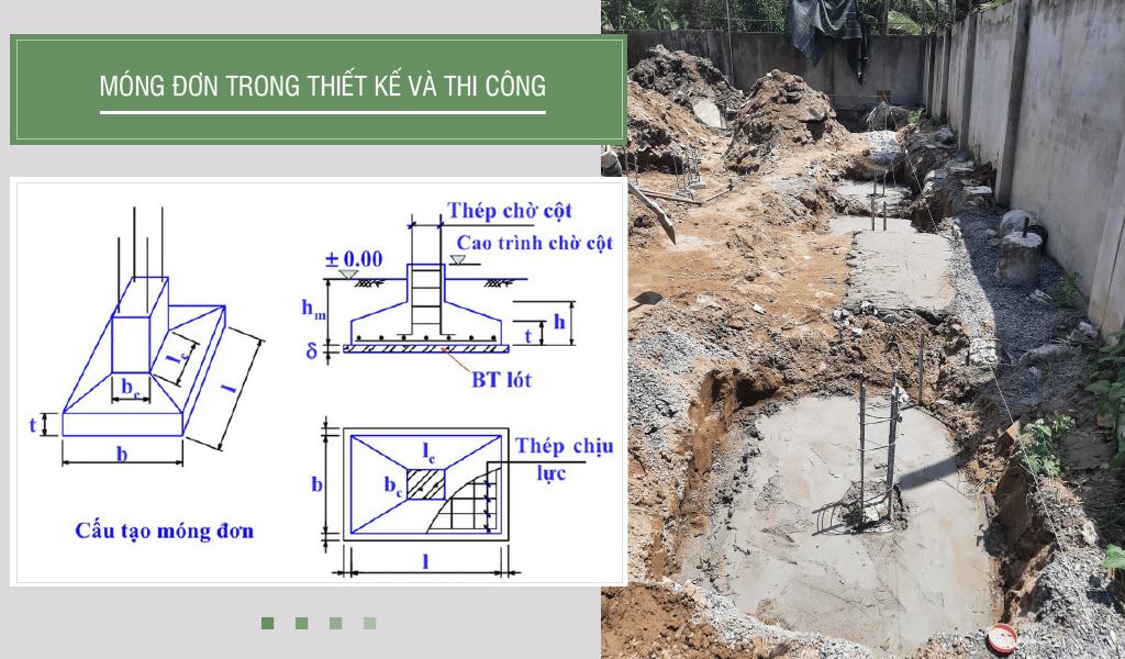 Móng đơn là loại móng được sử dụng phổ biến hiện nay