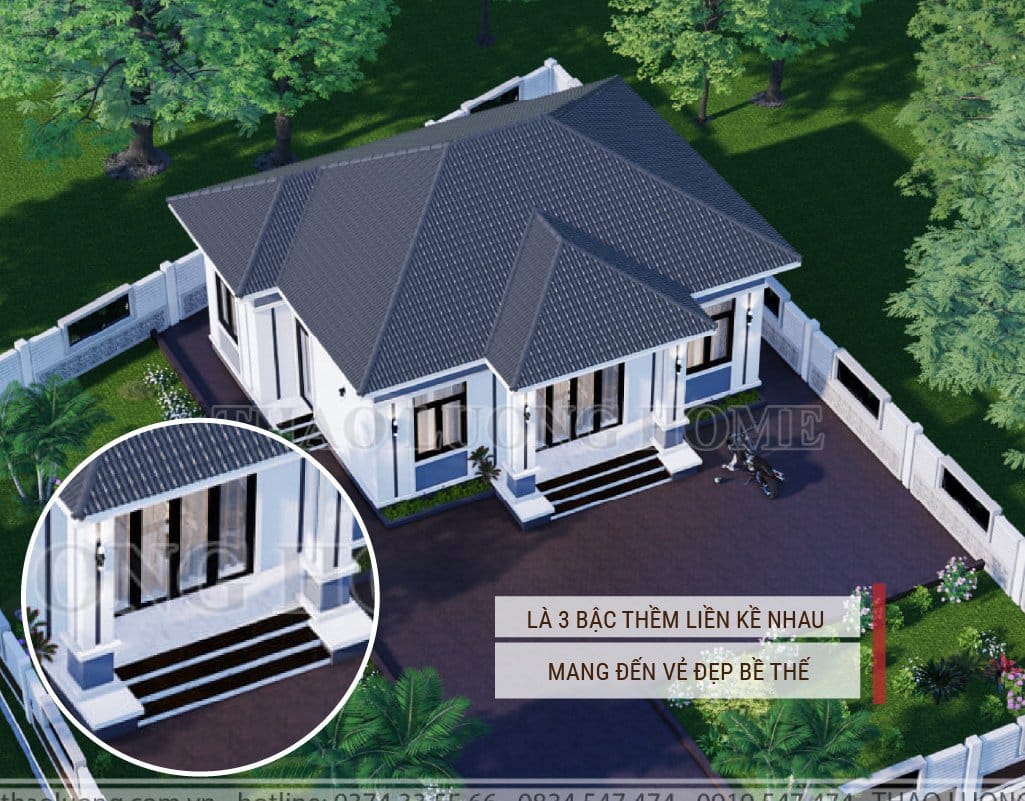 Bậc tâm cấp giúp ngôi nhà cao ráo hơn