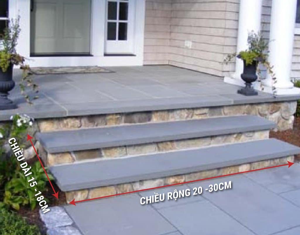 Xác định được kích thước tiêu chuẩn sẽ giúp bậc tam cấp cân đối hơn